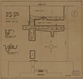 Palais Royal - N des Phimeanakas: fouilles 08/41 (Élévation, Plan).