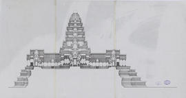 Angkor Vat - 1e enc., massif central: face S (Élévation).