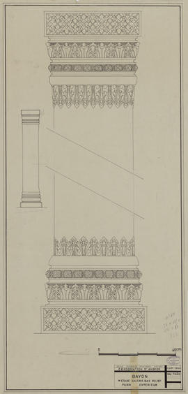Bayon - 2e enc., gal. des bas-reliefs: pilier E (Détails Élévation).