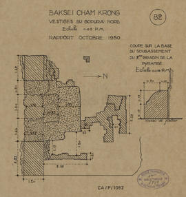 Baksei Chamkrong - G I/N: plan; pyramide 2e gradin: coupe base (Coupe, Plan).