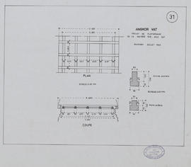 Angkor Vat - 3e enc., galerie S, aile E: projet de plafond (Coupe, Détails, Plan).