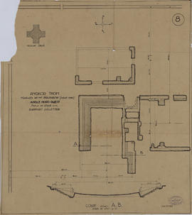 Angkor Thom - angle NO: fouilles VG (Coupe, Plan).