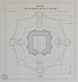 Bakong - 1e enc., moitié E, tour briques S (Plan).