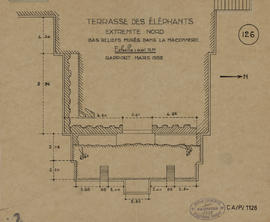 Ter. des Eléphants - extrémité N: bas-reliefs (Plan).