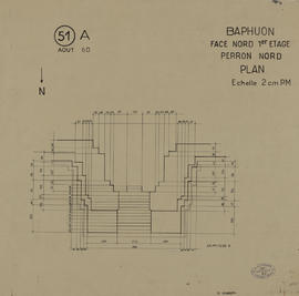 Baphuon - 3e enc., face N, perron N (Plan).