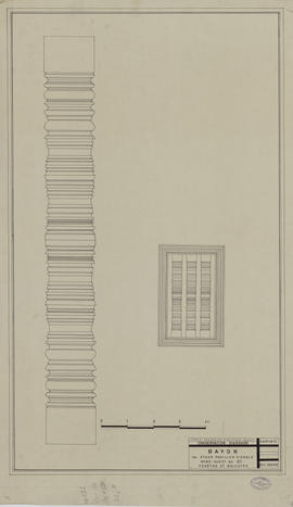 Bayon - 2e enc., pavillon d'angle NO n°65: fenêtres et balustres (Détails Élévation).