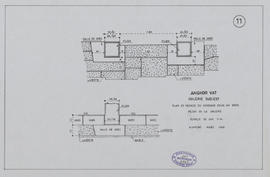 Angkor Vat - 3e enc., galerie S, aile E: sondage sous pilier (Élévation, Plan).