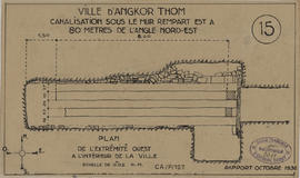 Angkor Thom - angle NE, rempart E: canalisations (Plan).