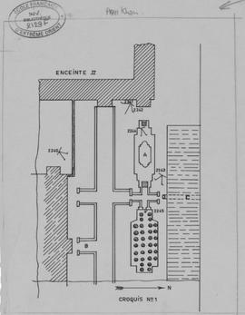 Prah Khan - 2e enc., angle NE: terrasse en latérite (Plan).