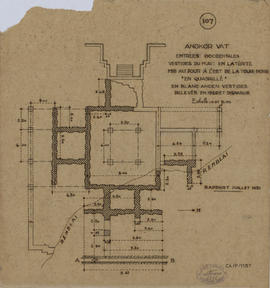 Angkor Vat - 4e enc., E du G IV/O, aile N, E du perron E: vestiges (Plan).