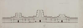 Angkor Vat - 4e enc., G IV/O, partie centrale, coupe NS: face int. (Coupe).