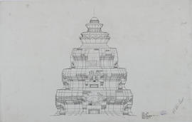 Pimay - 1e enc., tour centrale, 2e et 3e et 4e faux étages et couronnement: face E (Élévation).