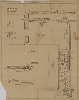 Palais Royal - N des Phimeanakas: fouilles 09/42 (Élévation, Plan).