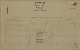 Baphuon - 3e enc., face S, perron S (Plan).