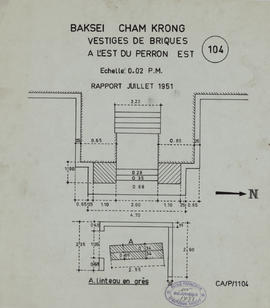 Baksei Chamkrong - perron E: fouilles (Plan).