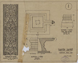 Bantay Samre - 1e enc. et 2e enc., G I/N:: base poteau, piédestal; G II/N: détail pilastre (Détai...