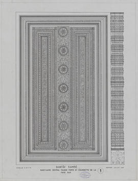 Bantay Samre - 1e enc., tour centrale, face S: fausse porte et colonnette (Élévation).