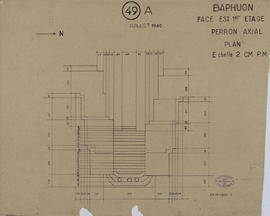 Baphuon - 3e enc., face E, perron axial (Plan).