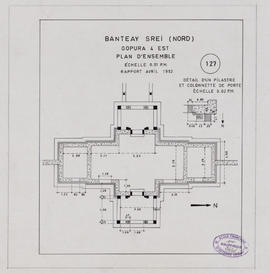 Bantay Srei - G IV/E: plan et détail pilastre (Plan).