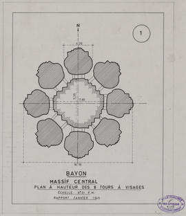 Bayon - massif central: plan à hauteur des huit tours (Plan).