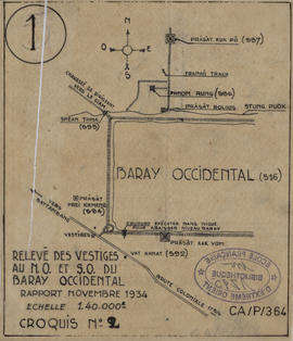 Baray Occidental - vestiges NO et SO (Plan).