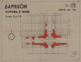 Baphuon - 2e enc., G II/N: face S (Élévation).