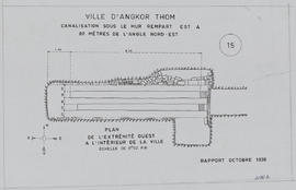 Angkor Thom - Canalisation sous le mur rempart E (rapport octobre 1936) (Plan).