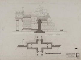 Ta Prohm de Bati - 2e enc., G II/O: plan et face N (Élévation, Plan).