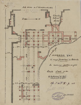 Angkor Vat - 4e enc., E du G IV/O, aile N: vestiges (Plan).