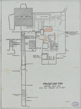 Prasat Aak Yom - état des fouilles (Plan).