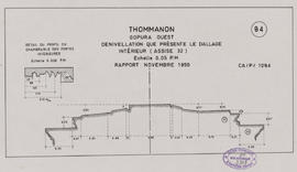 Thommanon - G I/O, dallage int.: dénivélation (Coupe).