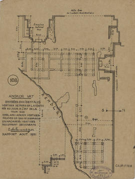 Angkor Vat - 4e enc., E du G IV/O, aile S: vestiges (Plan).