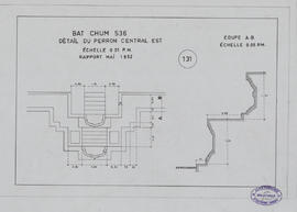 Bat Chum - perron central E (Coupe, Détails, Plan).