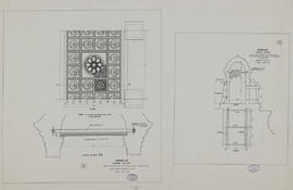Angkor Vat - 3e enc., galerie S, aile E: projet plafond (Coupe, Plan).