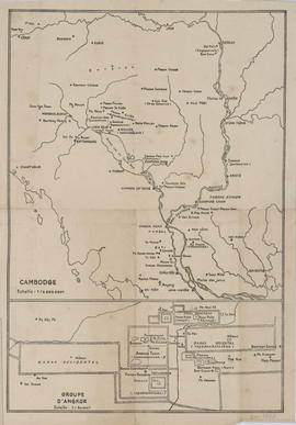 Angkor - Carte du Cambodge et du groupe d'Angkor.
